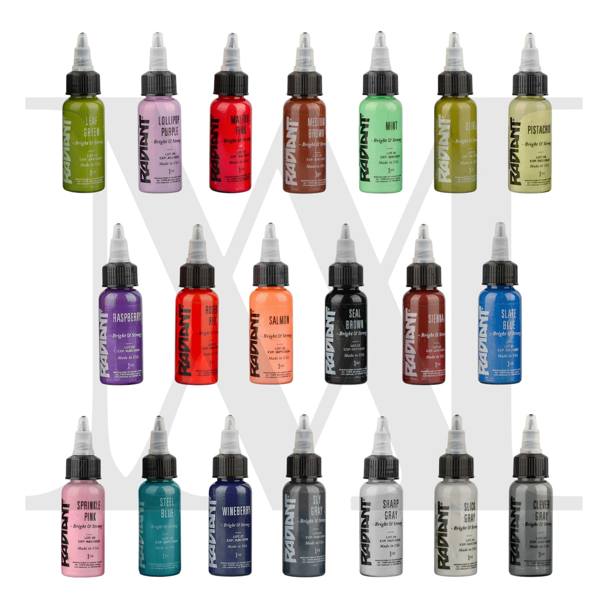 RADIANT Tattoo Ink - 101 colors set