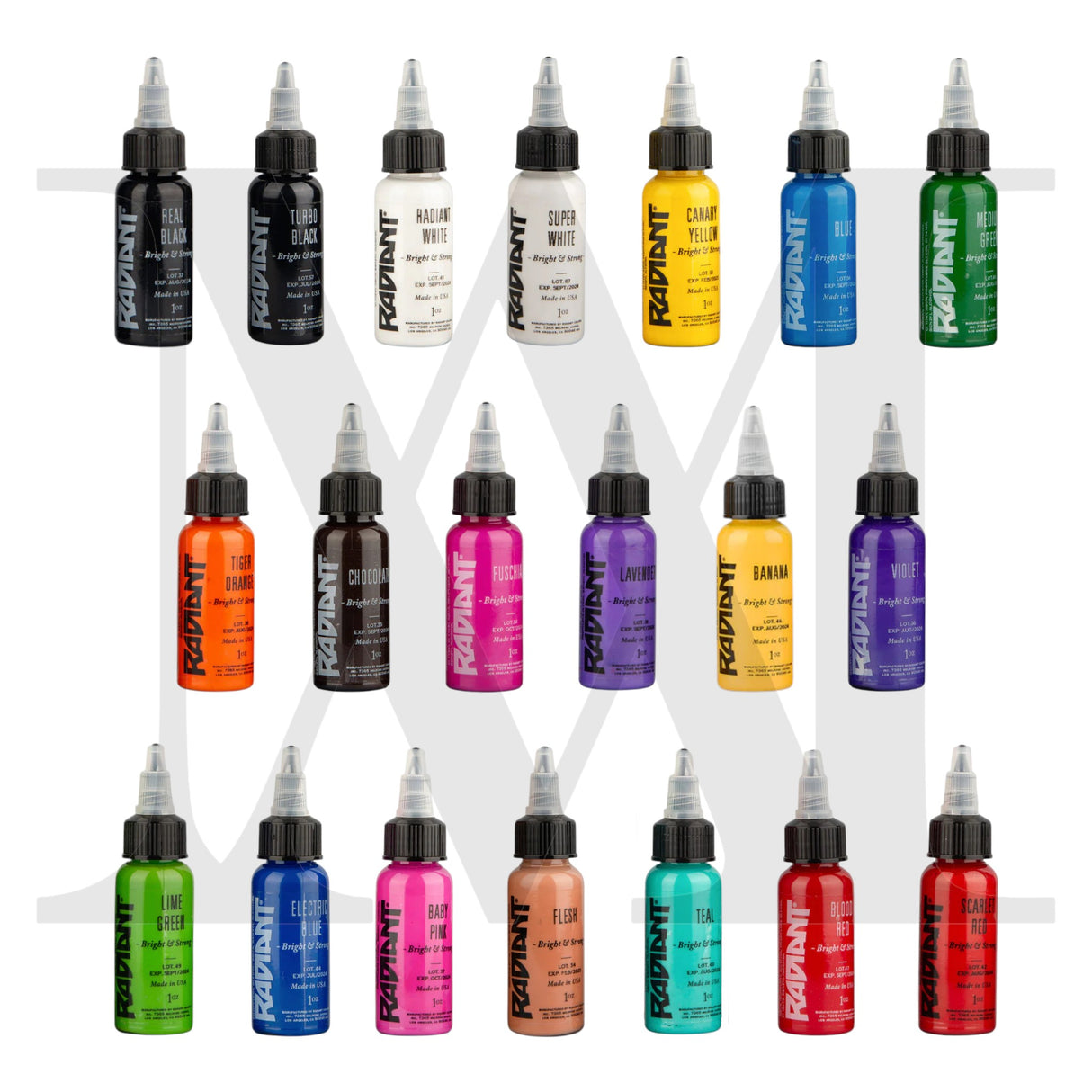RADIANT Tattoo Ink - 20 colors set