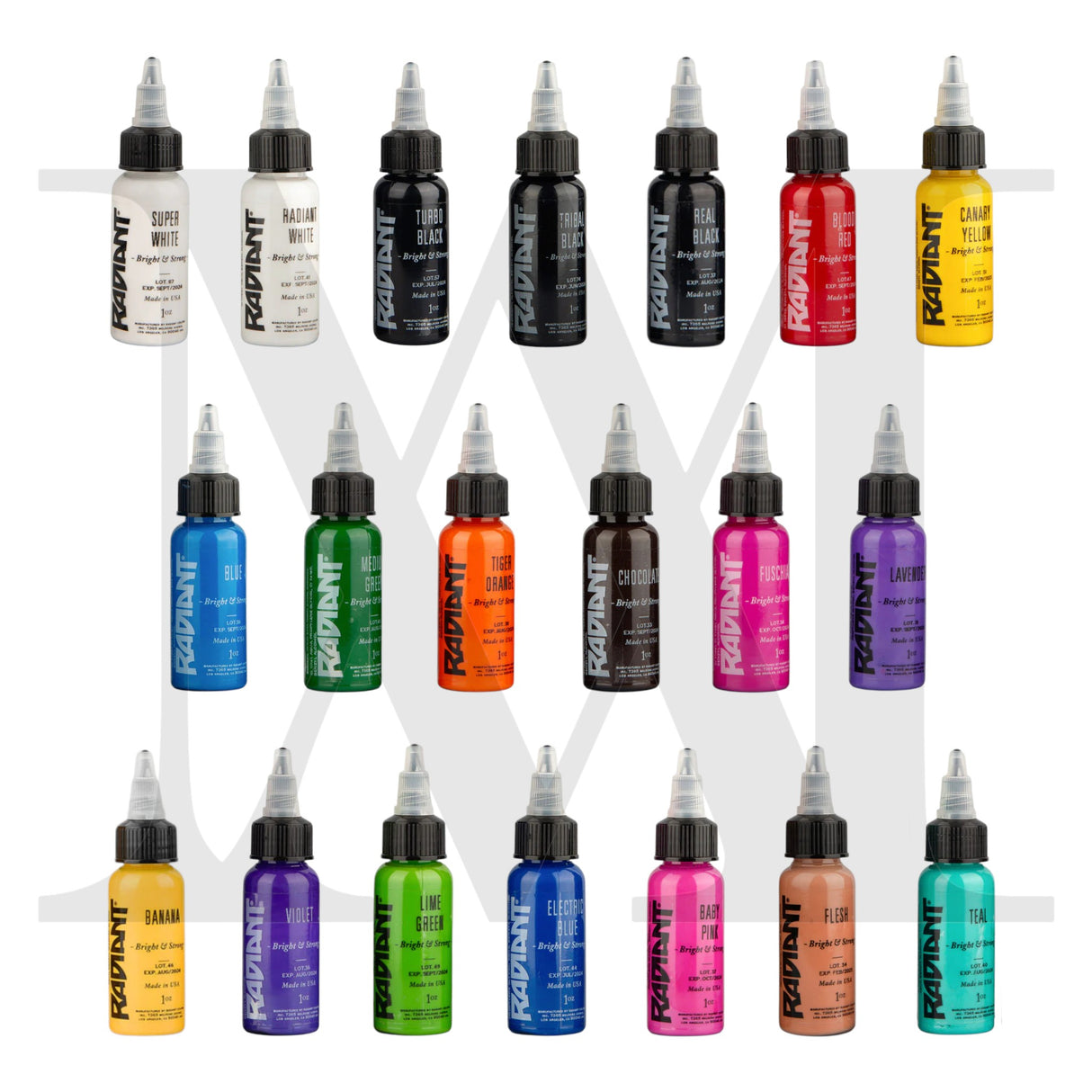 RADIANT Tattoo Ink - 40 colors set