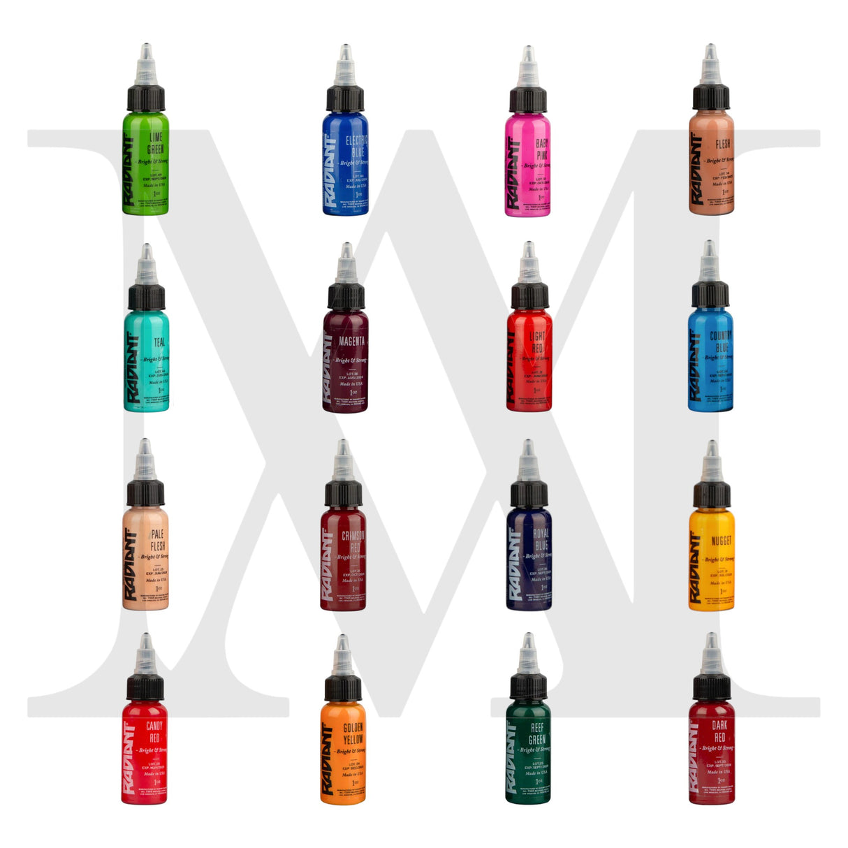 RADIANT Tattoo Ink - 65 colors set
