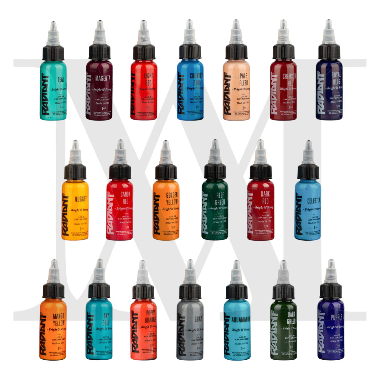 RADIANT Tattoo Ink - 101 colors set