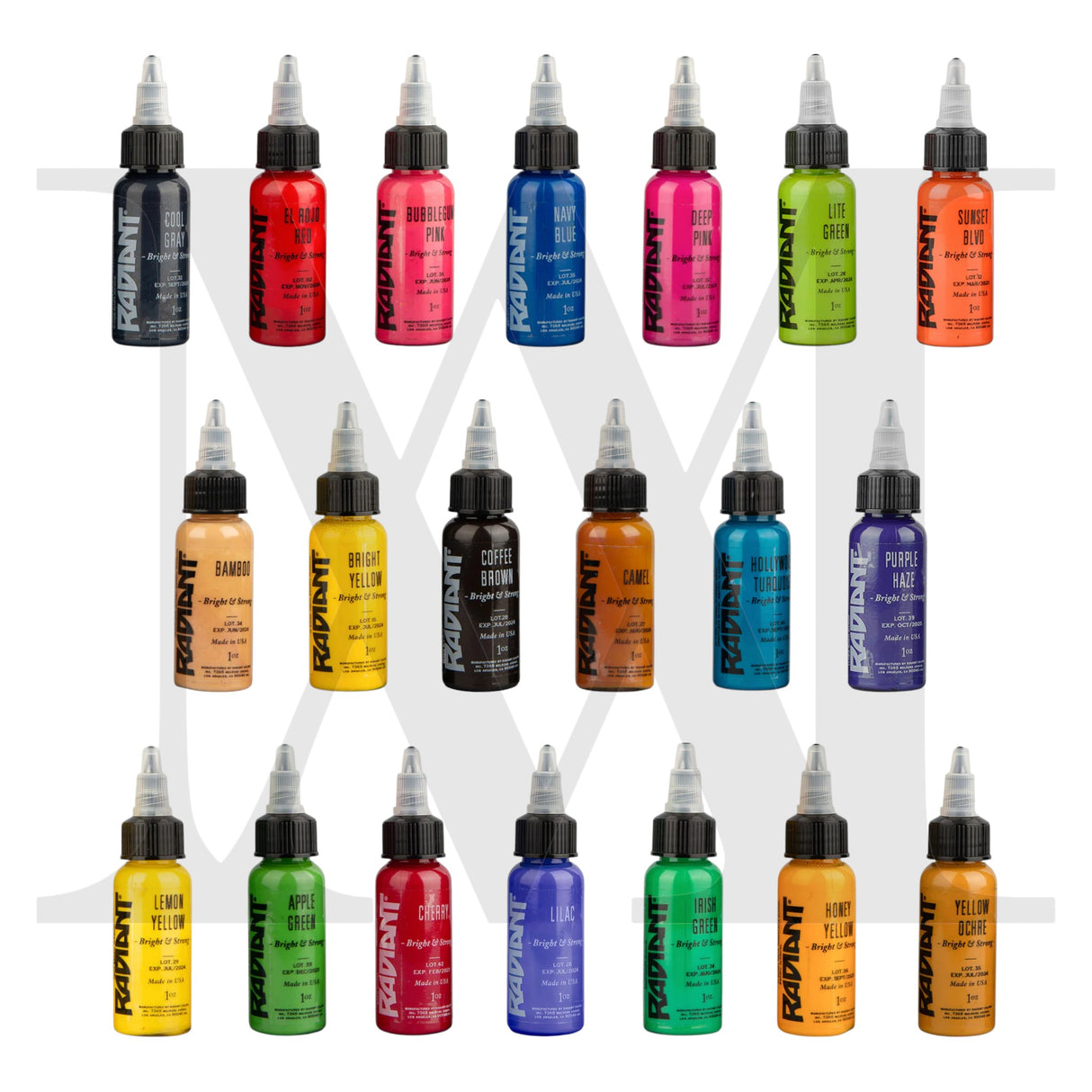 RADIANT Tattoo Ink - 101 colors set
