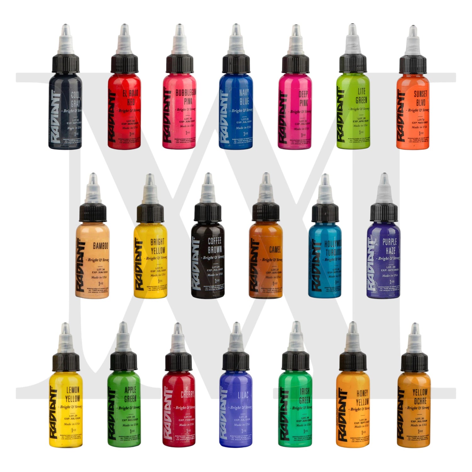 RADIANT Tattoo Ink - 101 colors set