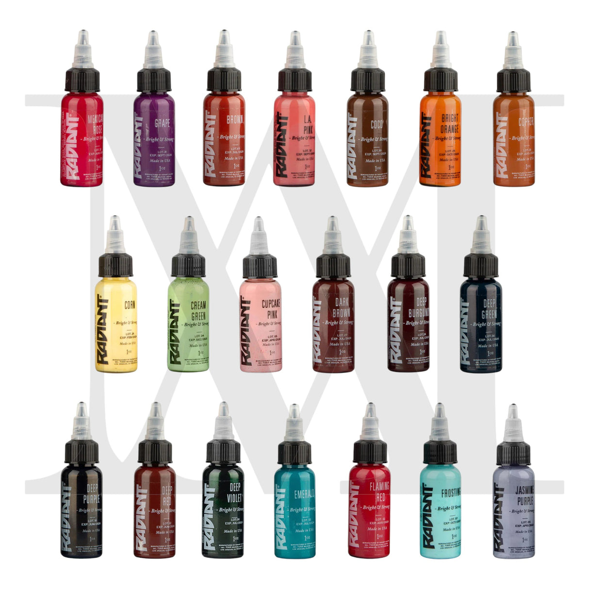 RADIANT Tattoo Ink - 101 colors set