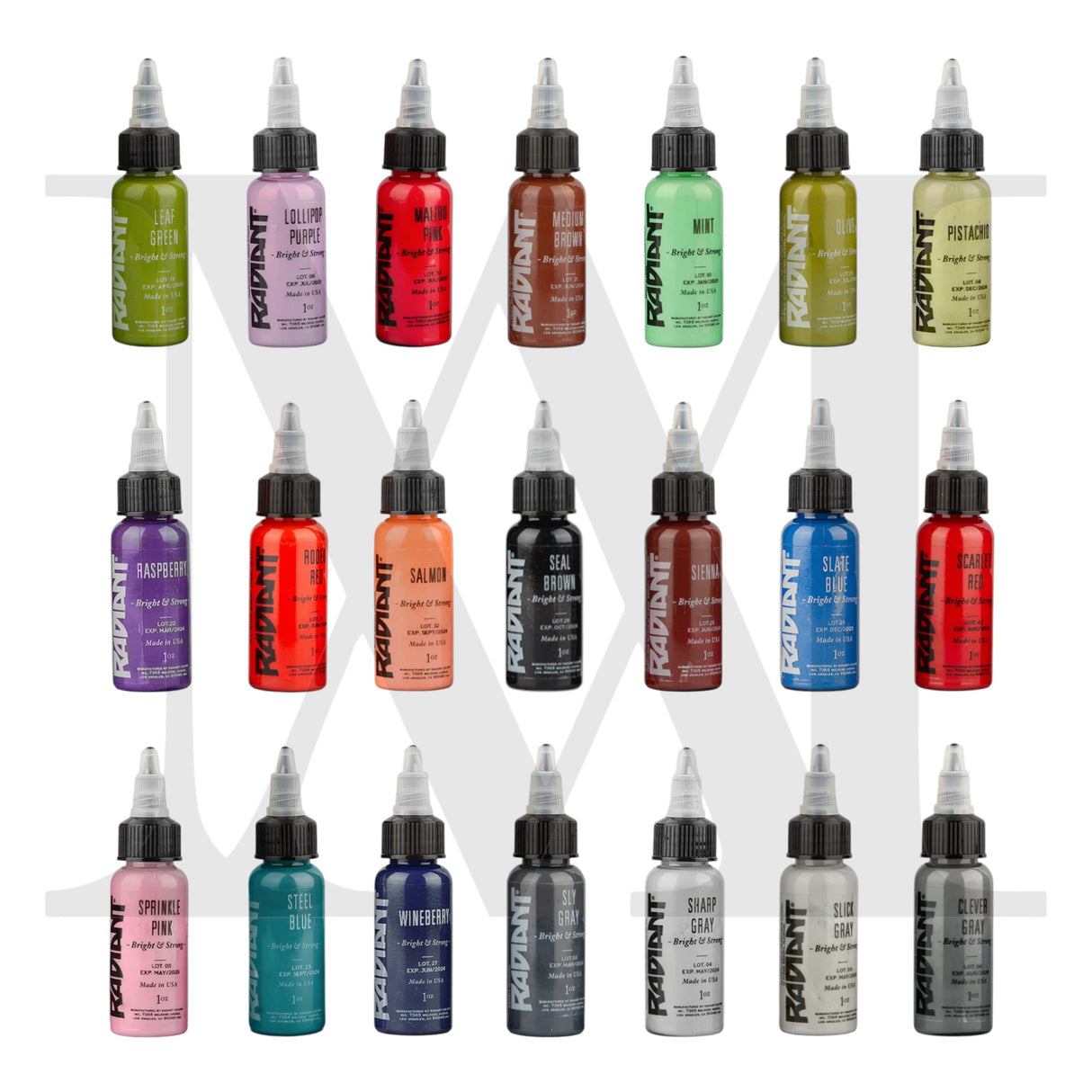 RADIANT Tattoo Ink - 101 colors set