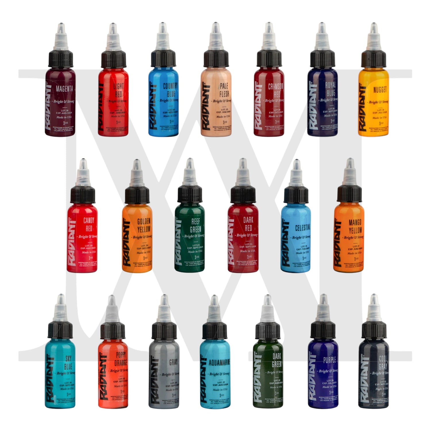 RADIANT Tattoo Ink - 40 colors set