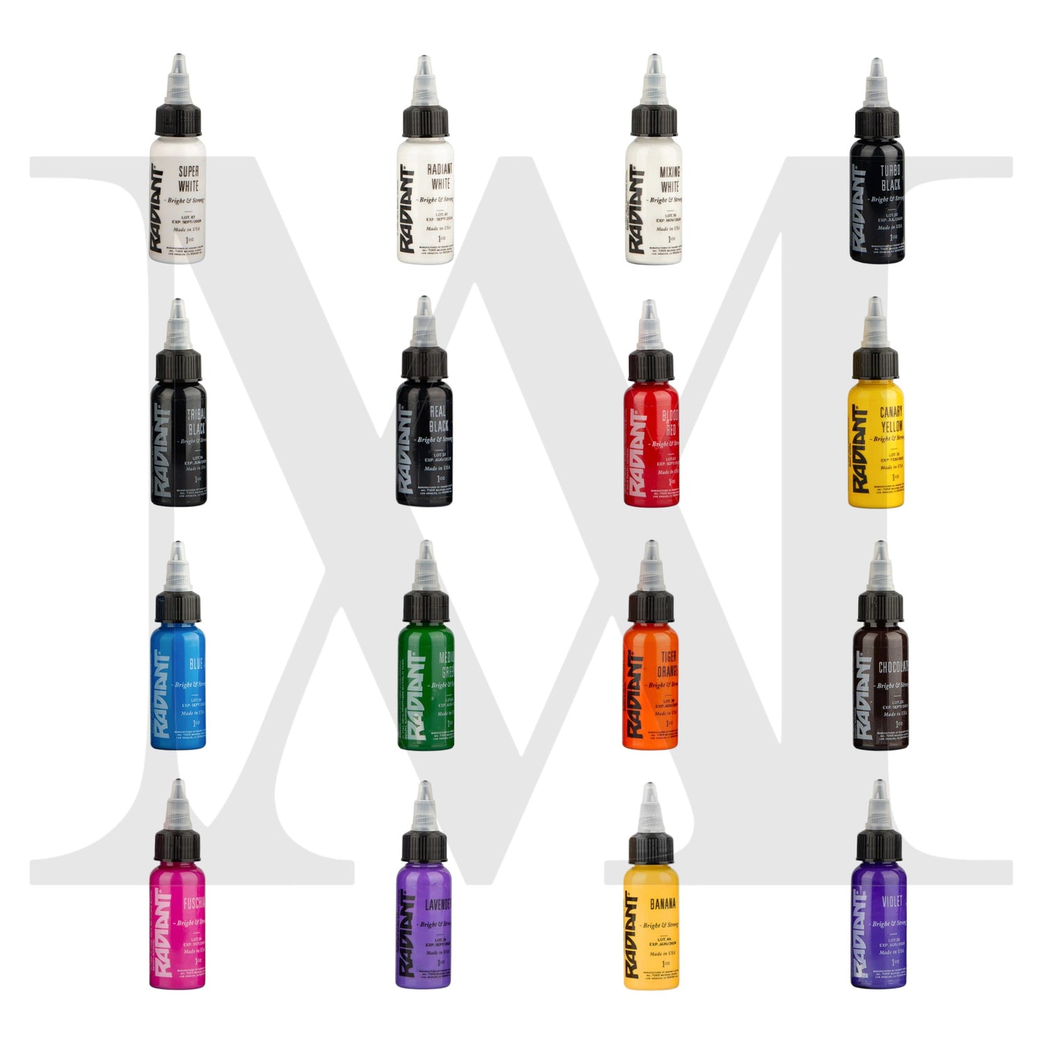 RADIANT Tattoo Ink - 65 colors set