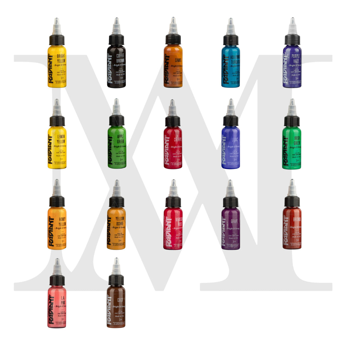 RADIANT Tattoo Ink - 65 colors set