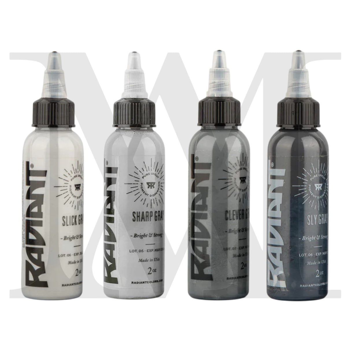 RADIANT Tattoo Ink - GRAY MATTERS 4 Color set